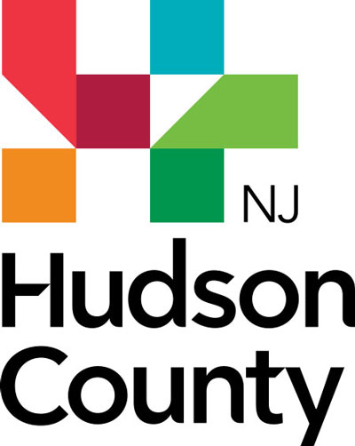 Hudson County NJ logo with an abstract H in several colors